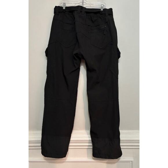 Gerry Snow Pants Mens Large Black Cargo Snowboard Ski Lined Belted Warm - Picture 2 of 8